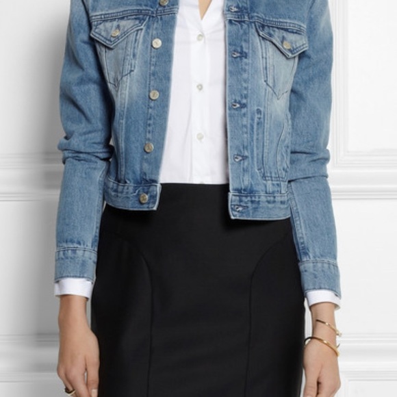 cropped fitted denim jacket